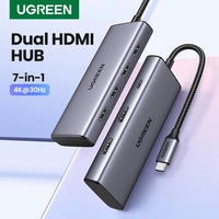 【Com Taxa】  Hub USB-C 7 em 1 4K com 2 HDMI + 1 PD 100W + 1USBA 3.0 + 3 USBA 2.0 - UGREEN