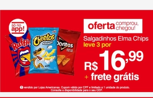 3 Salgadinhos Elma Chips (sabores variados) |R$ 17