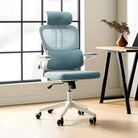 Cadeira ergonômica Python Fly branca e azul