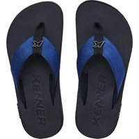 [Meli+] Chinelo Kenner Kivah Preto Azul Tratorado