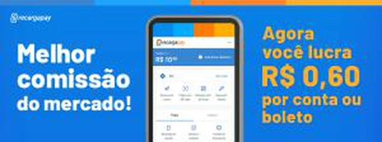 Ganhe R$ 0,60 de cashback por conta paga no RecargaPay
