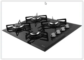 Cooktop a Gás Philco 4 Bocas Chef Bisote 4 Bivolt – Preto | R$ 319