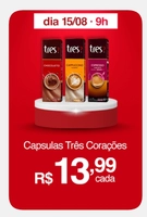 [APP / AME R$12,50] Cápsulas três corações 110G com 10 cápsulas