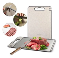 Tábua de Corte Dupla Face Inox Prateada