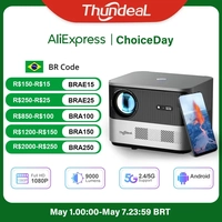 [Armazém BR] Projetor TDA6W Full HD 1920x1080 Nativo, Auto Foco, roda 4K, com Android, WIFI e Espelhamento de Tela