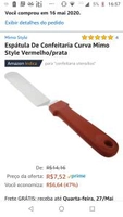 [Prime] Espátula De Confeitaria Curva Mimo Style Vermelho/prata