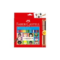 Lápis de Cor Faber Castell, Ecolápis Caras & Cores - 24 Cores + 3 Tons de Pele