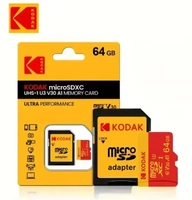 [Com taxa] Cartão Micro SD Kodak 64GB U3 Classe 10 – Até 100MB/s, com Adaptador