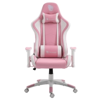 Cadeira Gamer Terabyte Pink Throne, Reclinável, 2D, Suporta até 180KG, Rosa e Branco