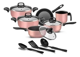 Jogo De Panelas Antiaderente 9 Peças Teflon Várias Cores