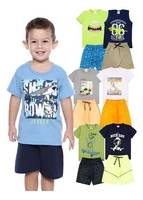 8 Peças Verão Menino = 4 Conjuntos - Tamanho 1