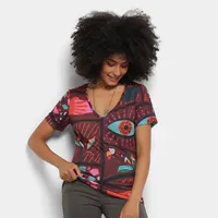 Camiseta Cantão Local Mistureba Feminina - Marrom Escuro R$60