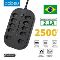 [Do brasil/Moedas] Tomada Barra 10 Entradas + USB COIBEU
