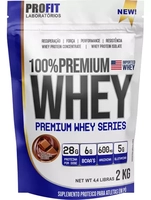 Whey Protein 100% Concentrado Premium 2kg - Profit Labs Sabor Chocolate