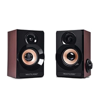Caixa De Som 2.0 6W Rms Acabamento Madeira Multilase | R$79