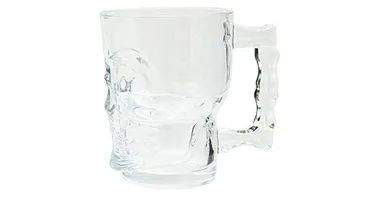 Caneca para Chopp e Cerveja de Vidro Caveira Rock Style Lyor Transparente, 510 ml | R$ 16