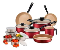 Jogo Panelas Tramontina Turim 12pçs Vermelho