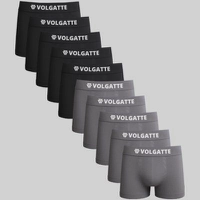 Volgatte Kit 10 Cuecas Boxer Sem Costura Preto/Cinza P, M, G e GG