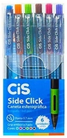 [FRETE PRIME] Caneta Esferográfica, CIS, Side Click 52.4800, Multicor, pacote de 6