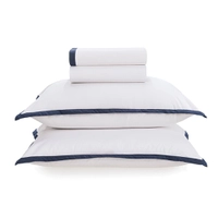 Jogo de Cama Queen Karsten 180 Fios Percal 100% Algodão com Fronha Mariz Branco/Marinho