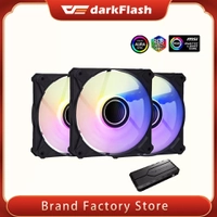 [ KIT 5 FAN ] Fã de refrigeração 4pin pwm argb de darkflash 120mm rgb 