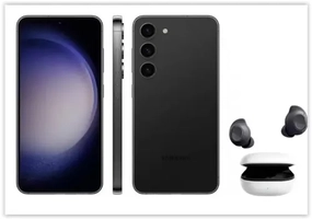 Smartphone Samsung Galaxy S23 256GB Preto 5G - 8GB RAM + Galaxy Buds FE Sem Fio Grafite