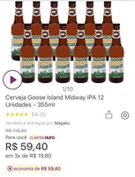 (App + Cliente Ouro) Cerveja Goose Island IPA 12 unidades | R$59