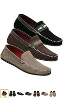 Kit 3 Pares Mocassim Masculino Danyum em Microfibra KIT02 Preto/Café/Rato