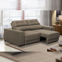 Sofá Retrátil e Reclinável 3 lugares 1,80m Rubia Suede Cappuccino