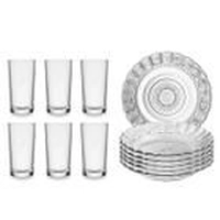 Jogo de Pratos Fundos de Vidro 12 Peças