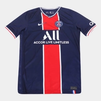 Camisa Paris Saint-Germain Juvenil Home 20/21 s/n° Torcedor Nike - Marinho+Branco | R$133
