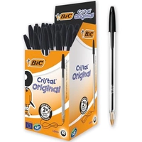 Caneta Bic Cristal Preta 1.0mm Escrita Suave