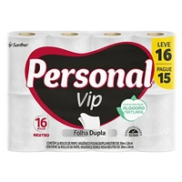 [Rec] Personal Papel Higiênico Vip Folha Dupla, 16 Unidades Branco