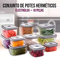 Conjunto de Potes 10 Peças Electrolux em Polipropileno com Fechamento Hermético