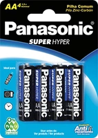 [Leve +Por- R$ 4 ] Panasonic UM-3SHS - Pilha Comum AA, Tensão 1,5 Volts, Embalagem com 4 pilhas