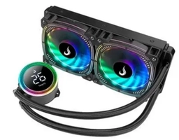 Water Cooler Rise Mode Aura Ice Black, ARGB, 240mm, Com display de temperatura