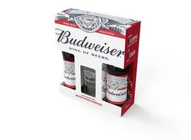 Kit Cerveja Budweiser 330ml 2 Un + Copo Budweiser Vidro 350ml 1 Un