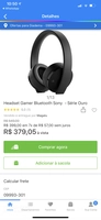 Headset Gamer Bluetooth Sony - Série Ouro | R$379