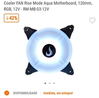 Cooler FAN Rise Mode Aqua Motherboard, 120mm, RGB, 12V | R$29