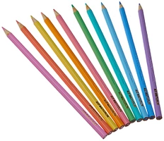 [Super R$4,7] Ecolapis cor, Faber-Castell, Multicolor, 11.1000NP, tons pastel, estojo com 10 cores