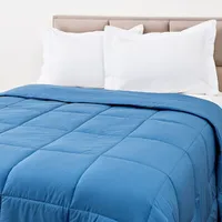 Edredom Dupla Face Queen Indigo Percal 180 Fios - Casa & Conforto