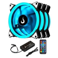 [Com Cashback Pelando R$ 64] Kit Com 3 Ventoinhas Rise Mode Smart, 120mm, RGB, Preto - RM-FN-02-RGB