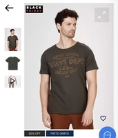 Camiseta Masculina em Malha de Algodão com Estampa | R$20