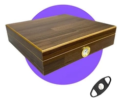 Caixa Umidora Madeira Charutos Com Higrômetro Cedro Espanhol