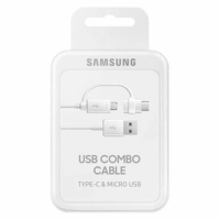 Cabo De Dados Duplo Usb-c micro Usb Original Samsung Branco | R$58