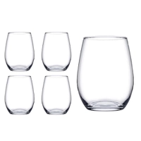 Jogo Copo Vidro Redondo Transparente Amber Duravel 440ml 4Un