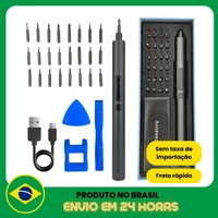 [DoBrasil] Chave Fenda Elétrica Preto Sem Fio Precisão Parafusadeira USB PC Celular Computador