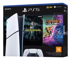 Console Sony PlayStation 5 Digital Slim 1TB – Branco + Jogos Returnal e Ratchet & Clank + Controle Sem Fio DualSense Branco
