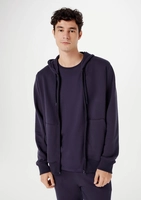 Jaqueta Básica Masculina Em Moletom Peluciado - Azul