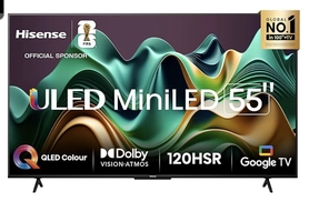 Smart TV 55" 4K Mini LED Hisense com Google TV - 55U66LUA
